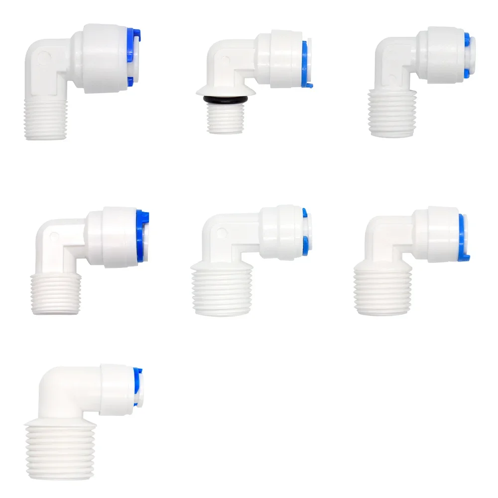 Aquarium RO System Quick Connector Set 1/4 3/8 1/2'' BSP Male Thread Adapter Elbow Combination Tube for Water Filter Fittings