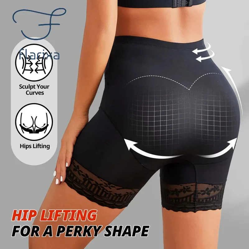 1 шт., кружевные защитные шорты для женщин, корректирующие трусики с высокой талией, компрессионные боксеры для живота, корректирующее белье для бедер, против натирания