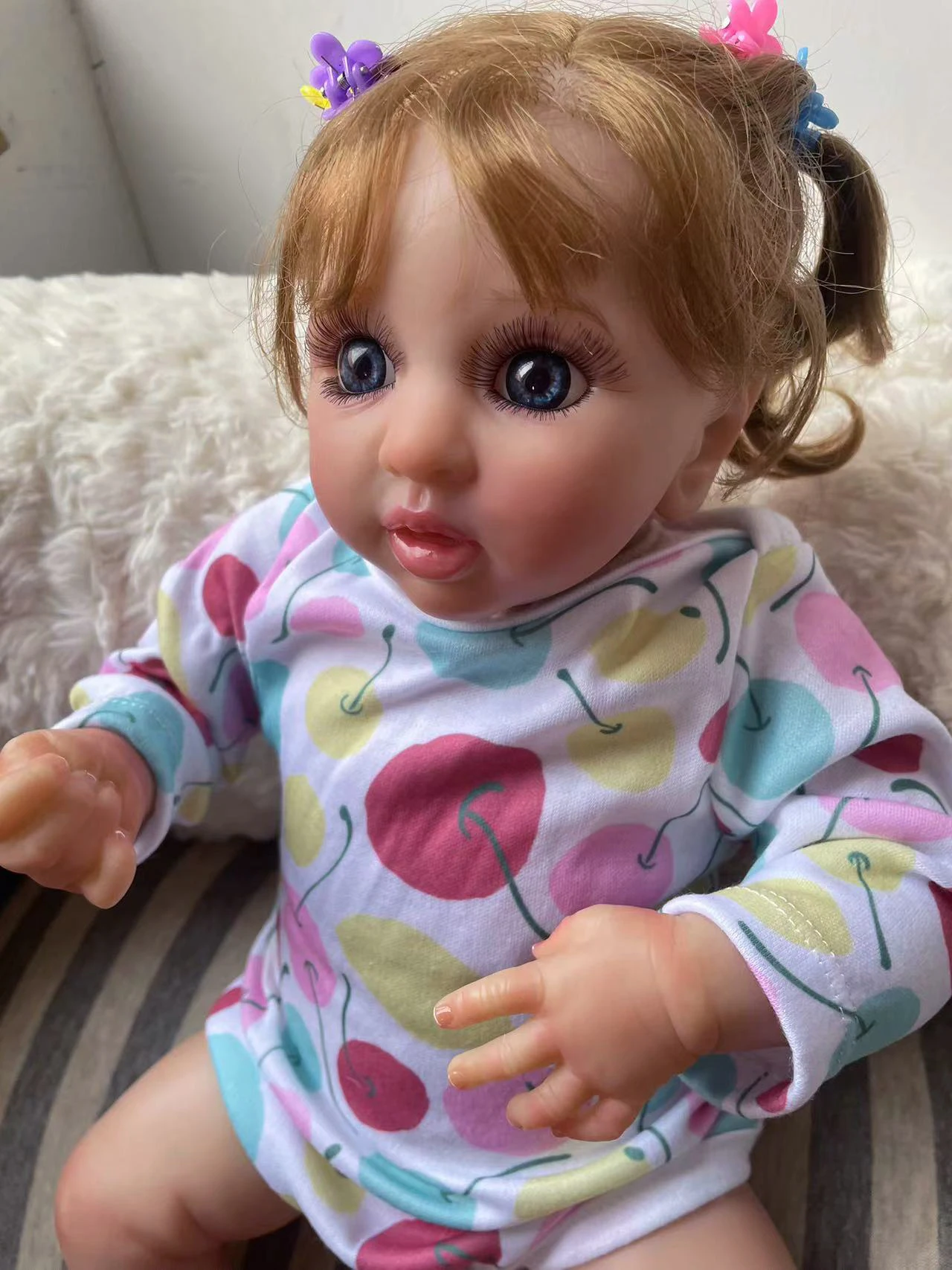 40cm Layla wieder geborene Puppe niedlichen Baby Mädchen lebensechte 3D-Malerei mit Adern mehrere Schichten Geschenke Erwachsene Sammler kunst handgemachte Puppe