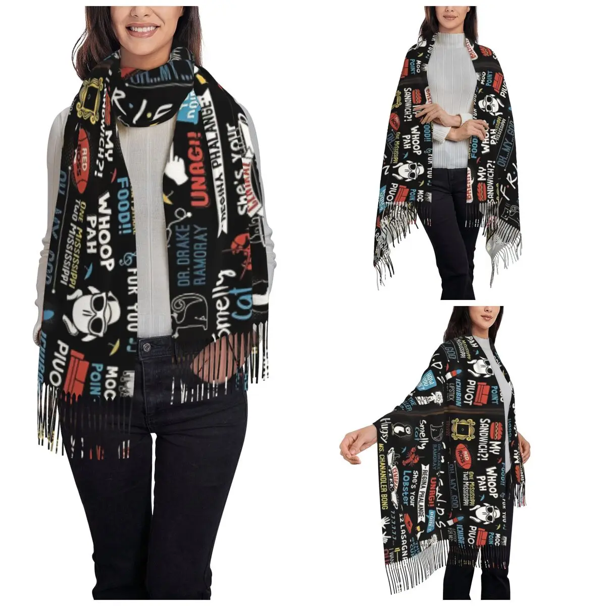 Friends TV Show Series Shawl Wraps Womens Winter Warm Large Long Scarf American TV Show Rachel Neckerchief Shawl Scarves