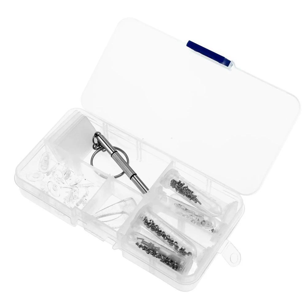

Screw Box Tool Kit Glasses Repair Tools Eyeglass Optical Set Screws Nut Nose Pad Assorted Kit Lightweight Portable Compact