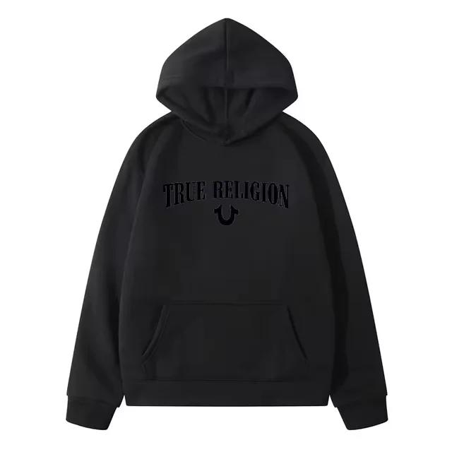 Autumn/Winter Men's Hoodie True Religion Print Men's Sportswear Round Neck Hip Hop Fashion Stretch Comfortable