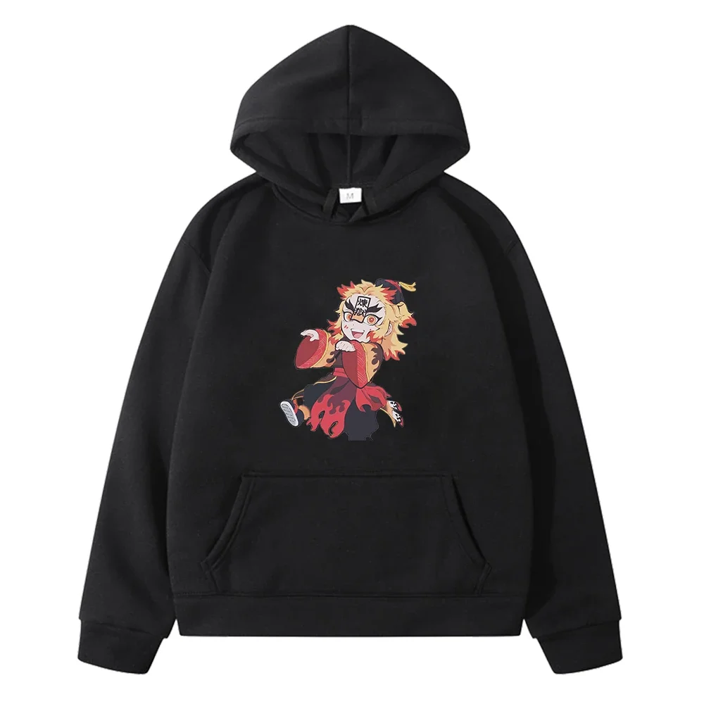 Chibi Cute Kyojuro Rengoku Hashira Kimetsu No Yaiba Pullover Hoodie Children's Costume Clothing Girl Sweatshirt Baby Boy Clothes