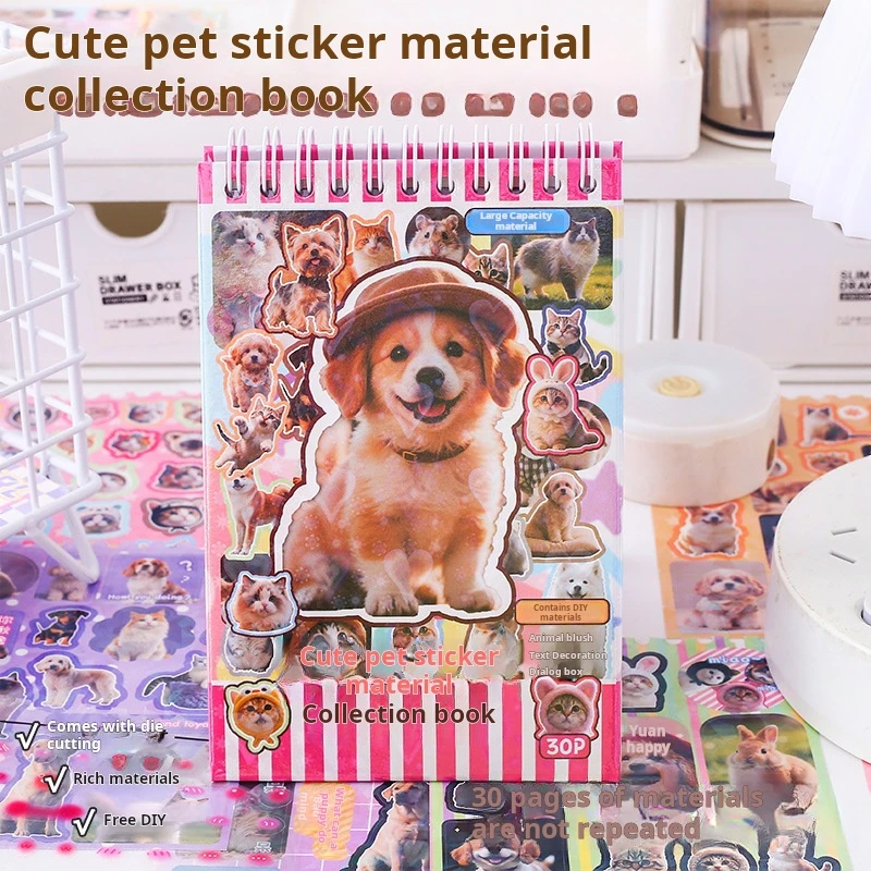 

Cute Pet Stickers Material Collection Cute Pet Collection Cute Cartoon Character Handbook Decorative Stickers