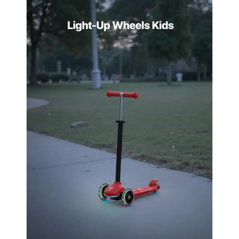 Patinete Para Niños Mayores De 3 Años, Patinete De 3 Ruedas Con Ruedas Luminosas, Manillar De Altura Ajustable, Plataforma Ancha Antideslizante, Marco Ligero De Aluminio Para Niños Y Niñas De Hasta 74,8 Kg, Color Rojo — -68%, 106.22€ Coupon, from 49.98€ – 68% descuento – €49.98