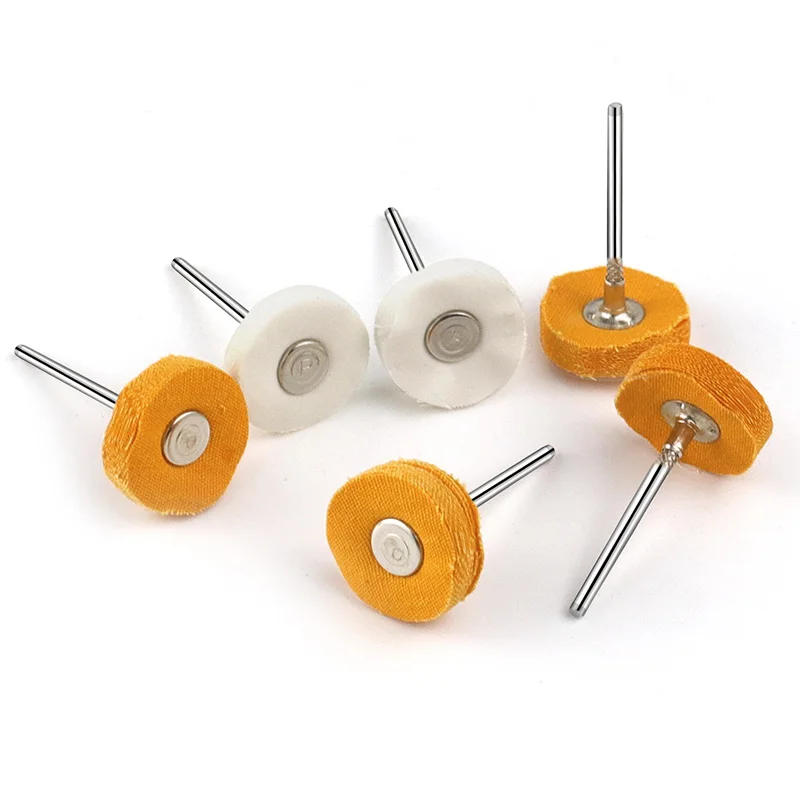 5 pz Panno di Cotone Rettifica Levigatura Testa Abrasiva Lucidatura Ruota 3mm/2.35mm gambo Filo Spazzola per Lucidatura per Trapano Dremel