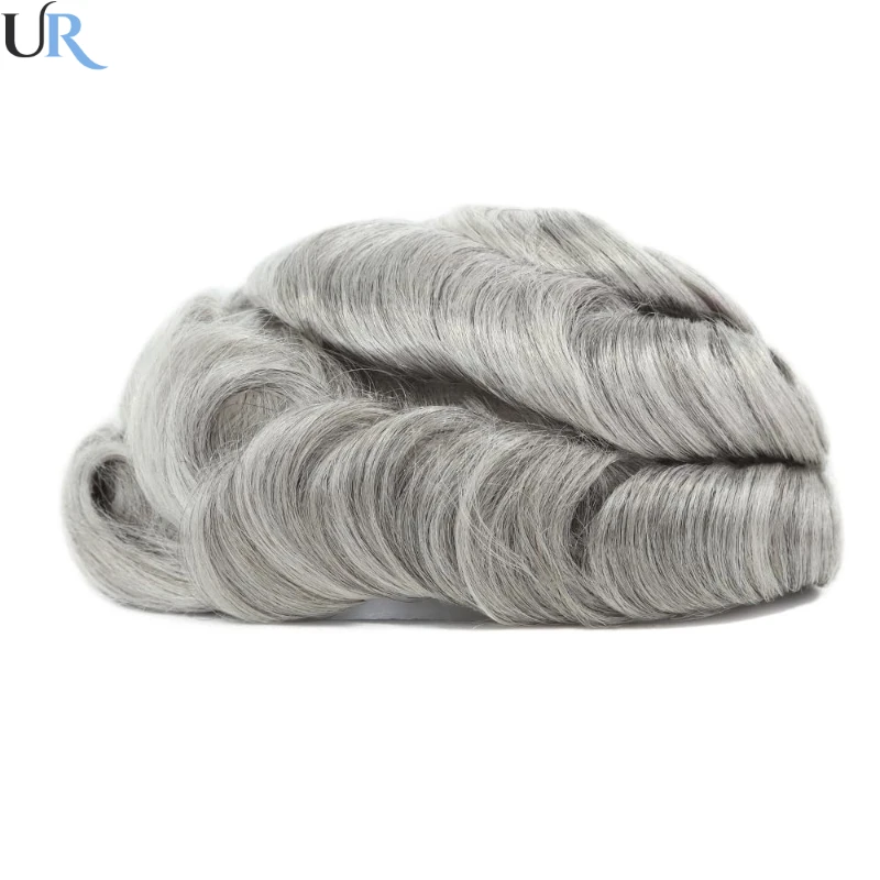 Natural Bronw Male Hair Prosthesis 0.1mm Skin Toupee Men Durable Wigs For Men 100% Human Hair System Unit Capillary Prosthesis