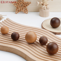 Minimalist Round Walnut Wood Knob Kitchen Cabinet Door Handle Natural Walnut Ash Beech Decor Ball Furniture Hardware Pulls Knob