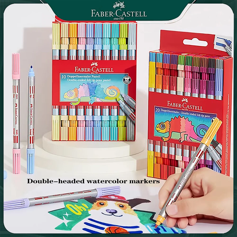 

10/20 Color/set New FABER－CASTELL Double-headed Watercolor Markers School Supplies Drawing Kawaii Stationery Pen