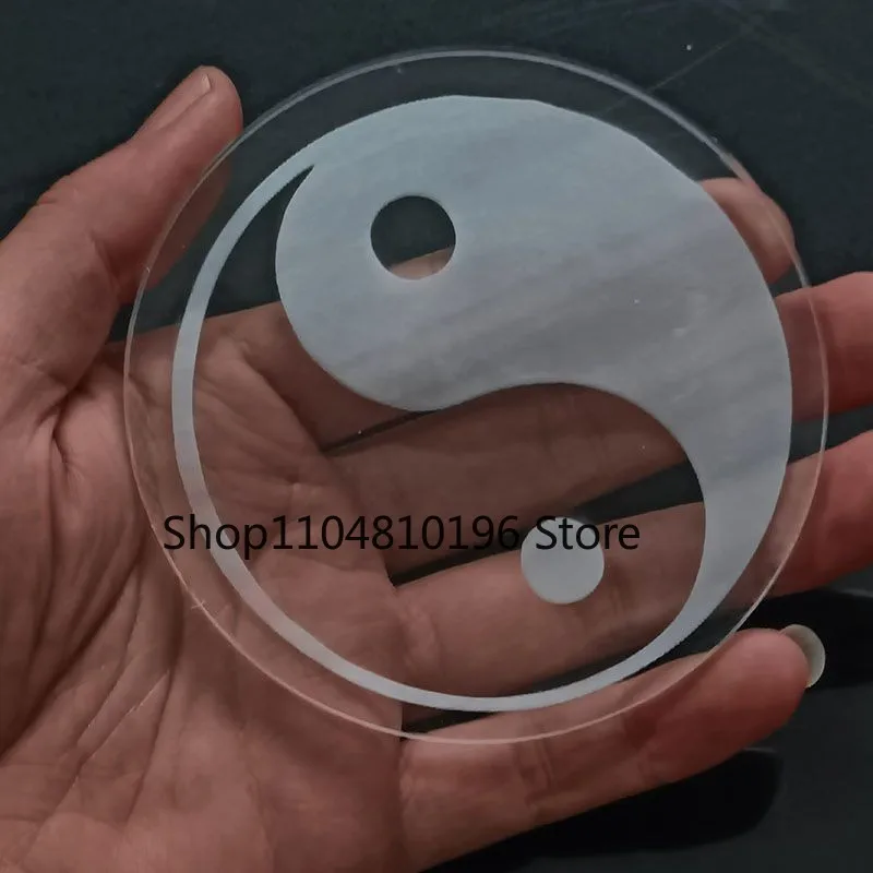 New Acrylic Yin Yang Coaster 10 Cm Transparent Heat Resistant Chinese Style Tray