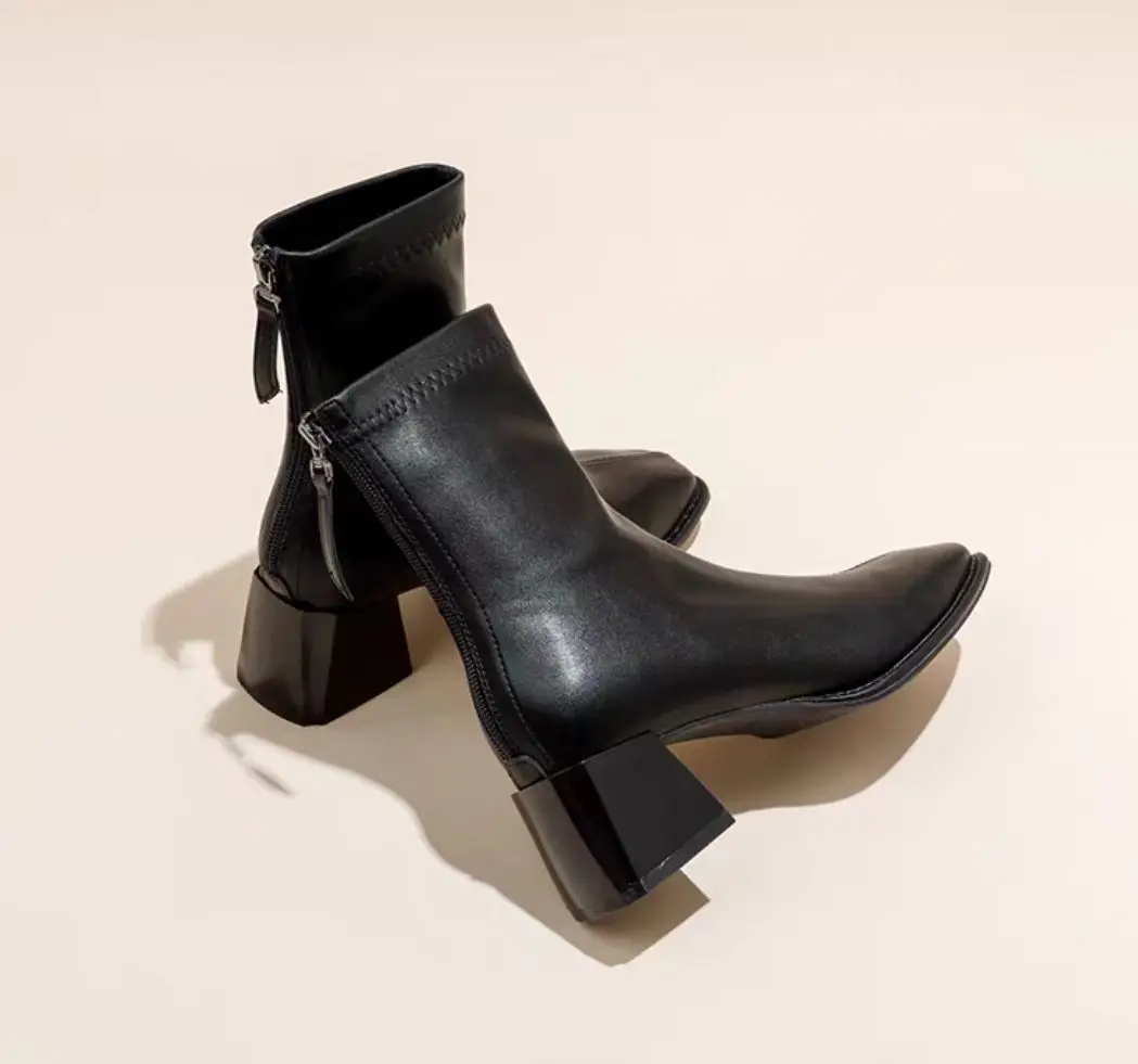 

Coarse Heel Short Boots Children's Spring and Autumn 2025 New Single Boots Winter Bare Boots Medium and High Heels