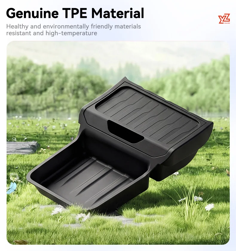 YZ für Tesla Model Y Standard Juniper RWD 2026 2025 Mittelkonsole Untere TPE-Aufbewahrungsbox Ladepad-Organizer Auto-Zubehör – Detail 8