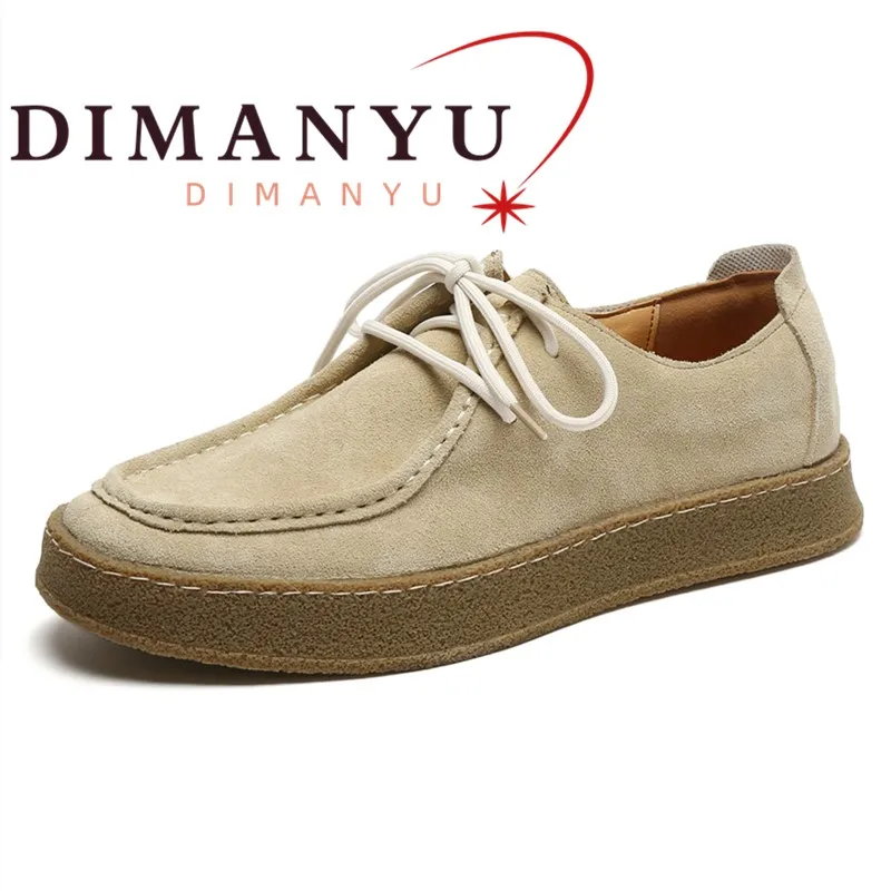 DIMANYU Men Retro Oxford Shoes Platform Moccasins Shoes Men Lace Up Casual Walking Shoes Vintage Desert Clogs Men