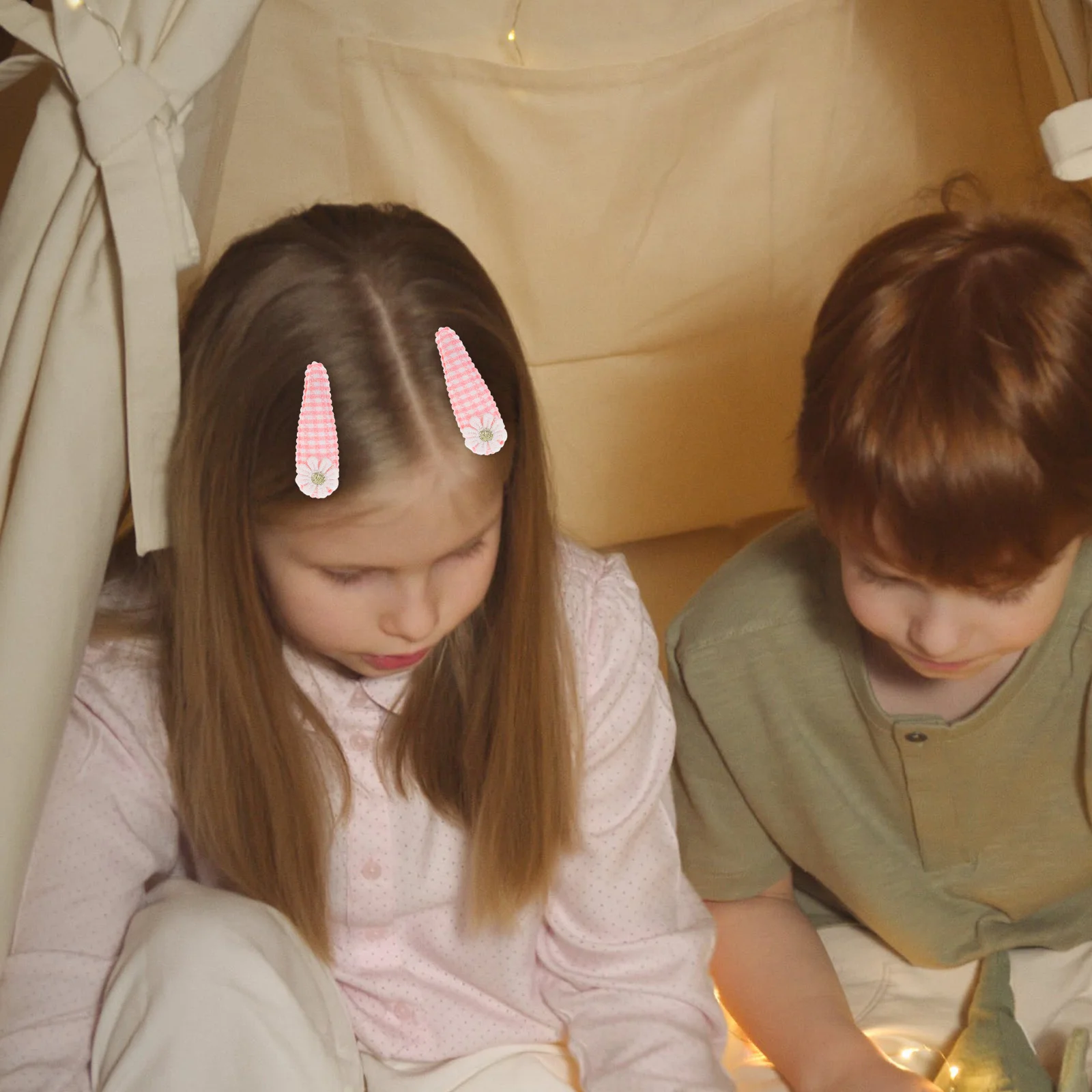 

12pcs Flower Clips For Decorative Accessories Fabric Clip Clip Hair Accessories For All Hair Types