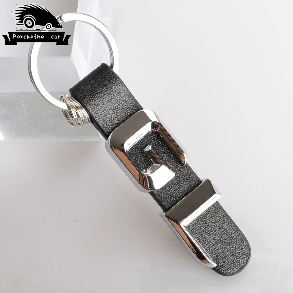 leather Key Rings For Mercedes Benz GL GLC ML SL SLK GLA GLE A B C E S R 3D Car Keychain Metal Keyring Key Chain Rings Keychains