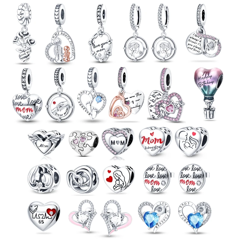 

New in 925 Silver Mother's Day Series Charms Fit Original Pan Bracelet&Bangle For Women Birthday Fine Jewelry Gift