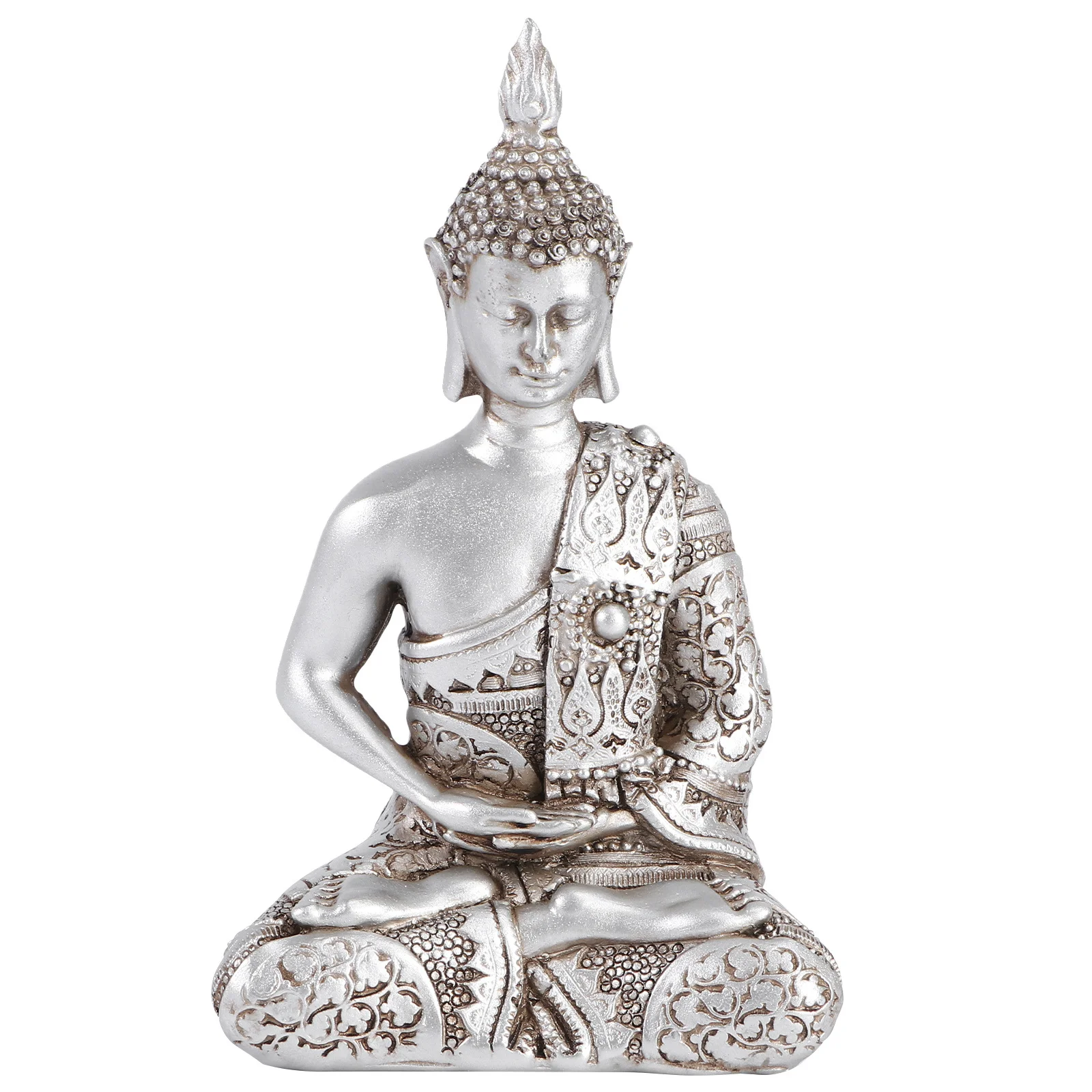 

Sitting Buddha Figure Blue Creative Resin Buddhist Statue Home Decor Shelf Display Inspirational Ornament