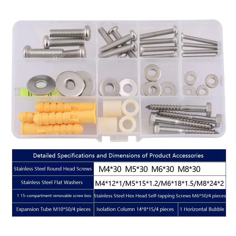 LCD TV Mount Bracket Installation Accessories Screws Expansion Tube Isolation Column Fixing Screw Set