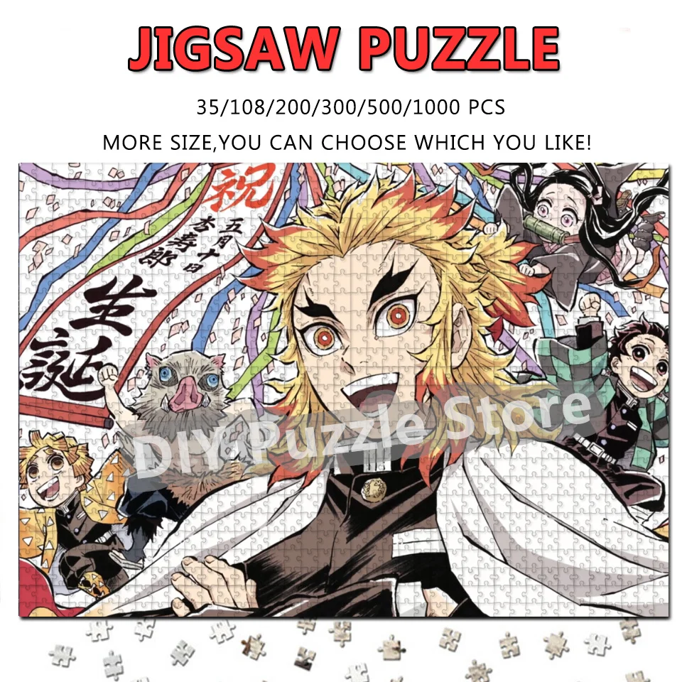 

Jigsaw Puzzles Demon Slayer Kimetsu No Yaiba Anime Character Inosuke Hashira Tomioka Giyuu Print Puzzle Stress Relief Toys
