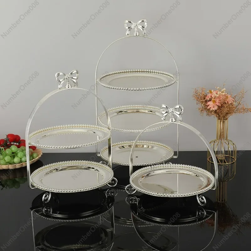Vintage Inspired Bow Server - Silver-Plated Etagere for Cakes, Fruits, and Snacks, A Stunning Centerpiece for Your Party Table