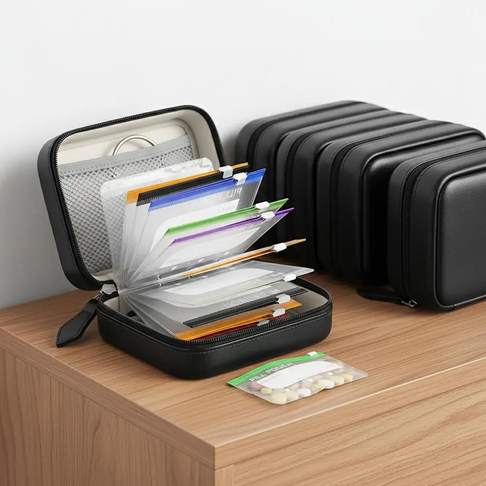 Pillenorganizer-Etui Wasserdichte Pillentaschen, Farbcodiertes Wiederverwendbares Reise-Pillenaufbewahrungssystem Wöchentlicher Medikamentenorganizer – Detail 13