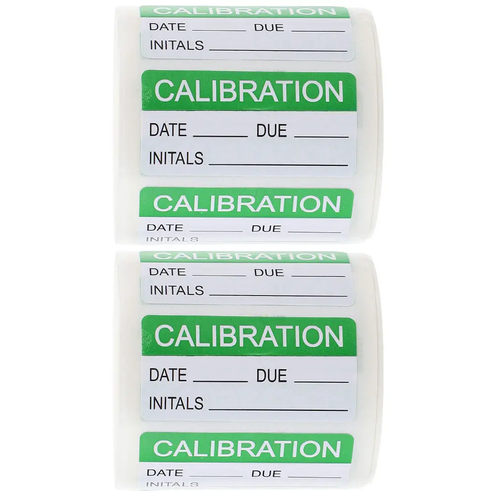 

2 Rolls Calibration Self-Adhesive Labels Green Writable Quality Control Stickers for Ground Transport Maintenance Waterproof