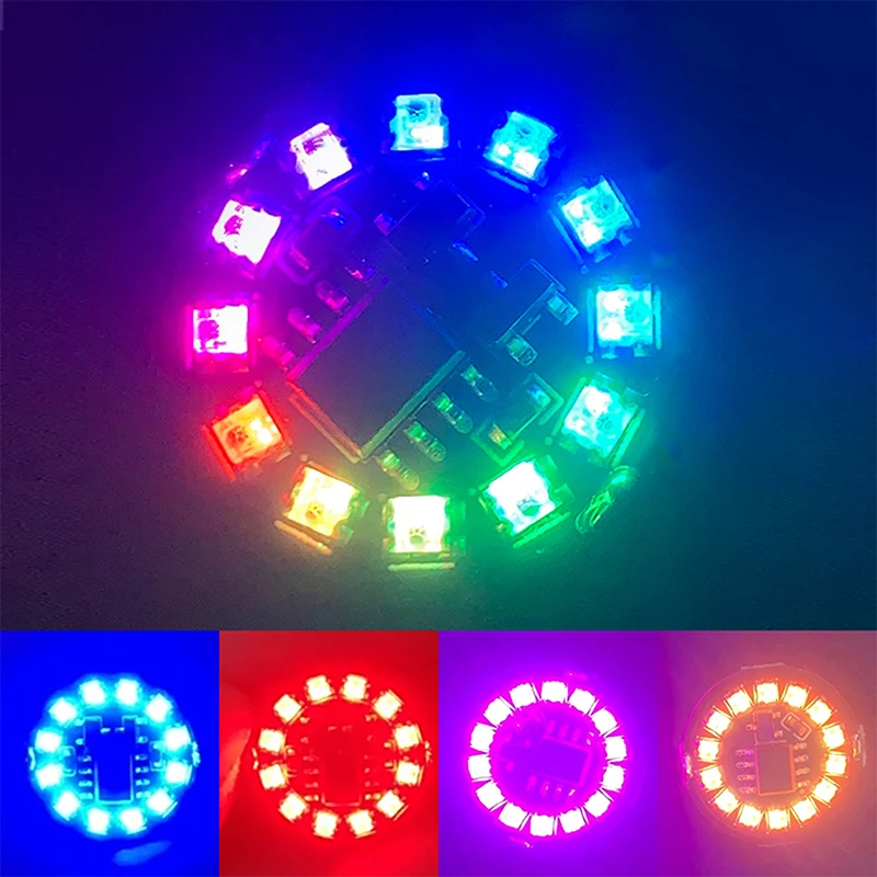 LED Colorful Magnetron Lamp 4 Modes Wireless Induction Lamp Button Battery DIY Landscape Decoration Stereoscopic Model Lamp