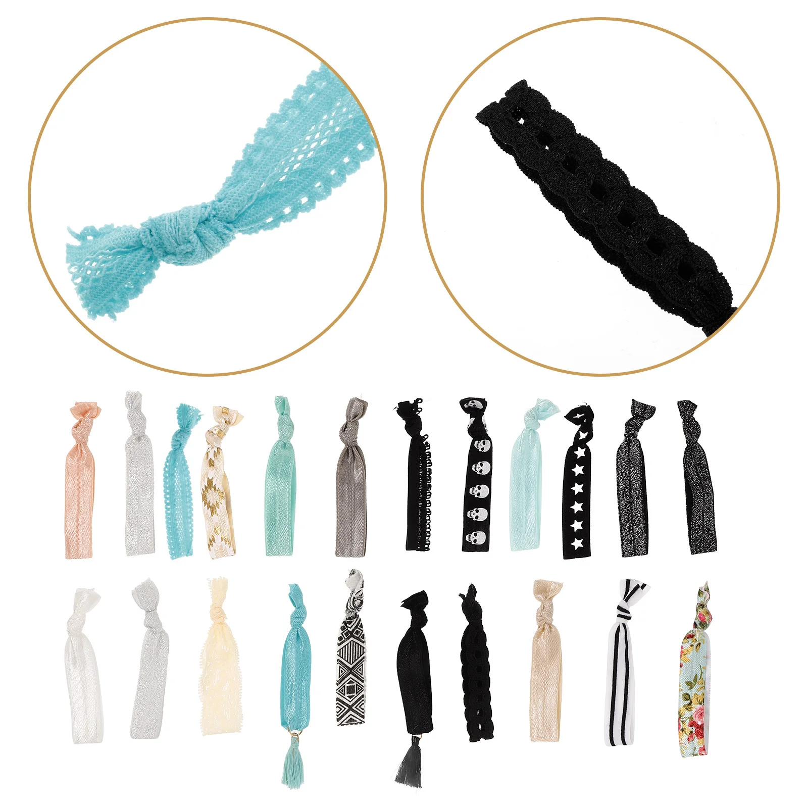 

2Pcs Compact Light Weight Hair Scrunchies Sufficient Quantity for Daily Use Women Girls No Crease Ponytail Holder