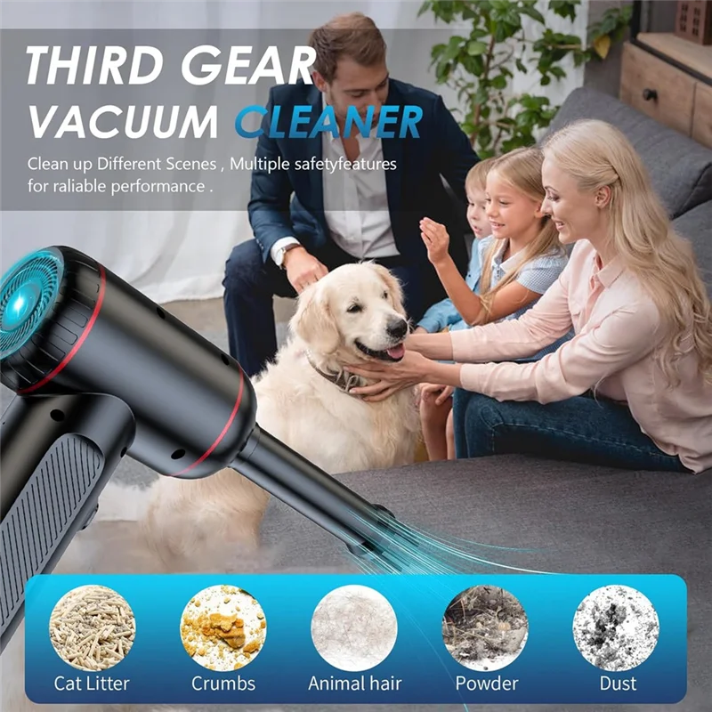 

GTBL Cordless Handheld Vacuum Cleaner, Car Vacuum Cleaner, Vacuum Cleaner Blower Vacuum Pump 3-In-1, For Pets, Cars