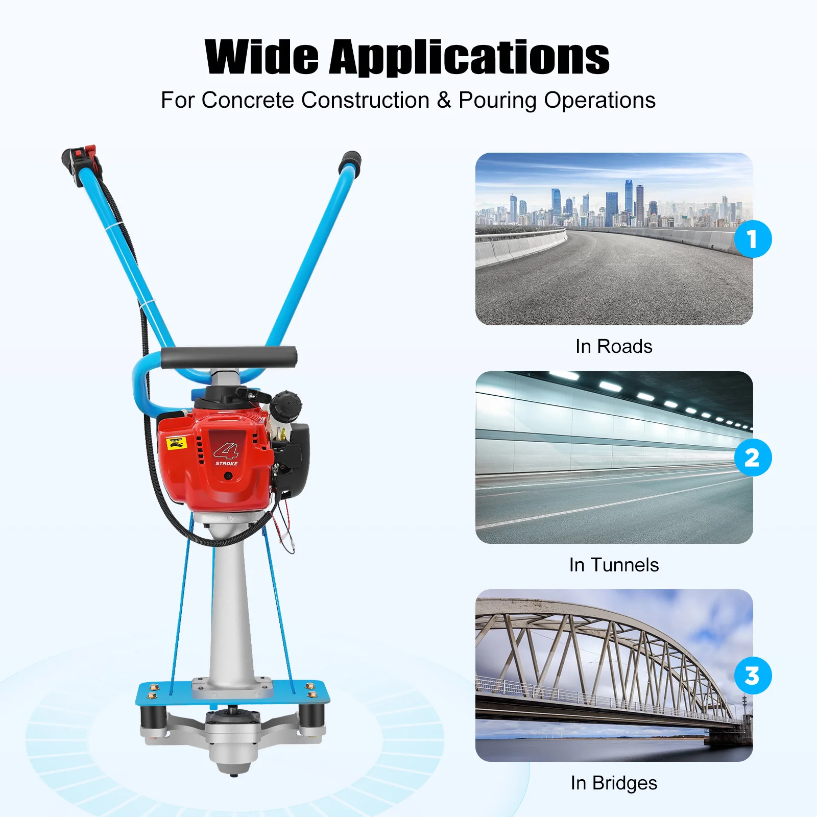CNCEST 35.8CC 900W 4 السكتة الدماغية الغاز ملموسة الرطب المسمار، الطاقة التجارية المسمار الاهتزازي المسمار قوة الغاز تهتز الخرسانة