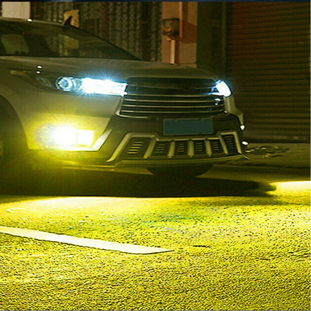 Car LED Headlight DC 12V-24V H7 Yellow 120W 360 Degrees Lighting 7500 Lm Aluminum Alloy Shell Bulb Hi/Low Bulbs