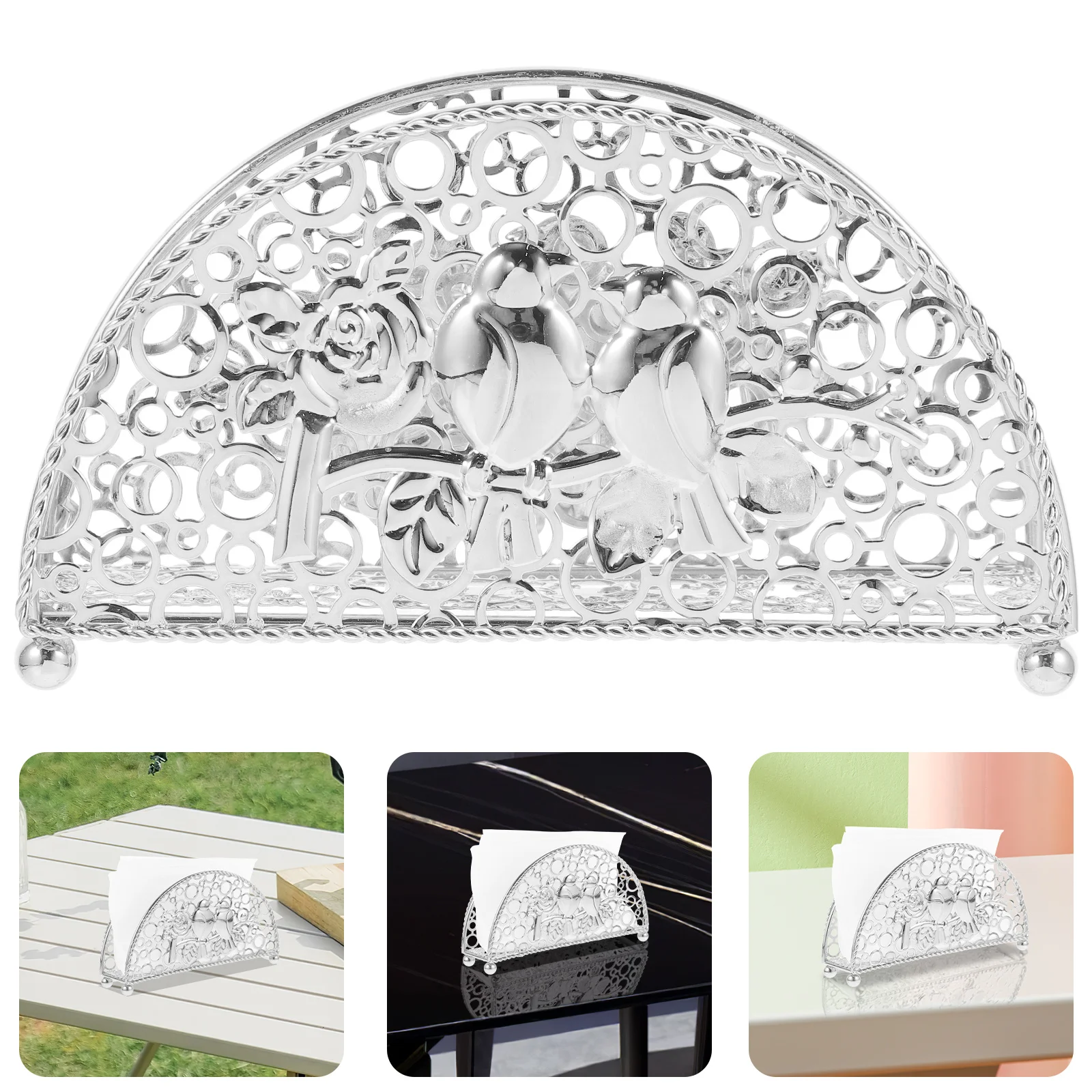 

Metal Napkin Holder Creative Hollow Design Sturdy Iron Tabletop Organizer For Kitchen Restaurant Home Modern Tissue