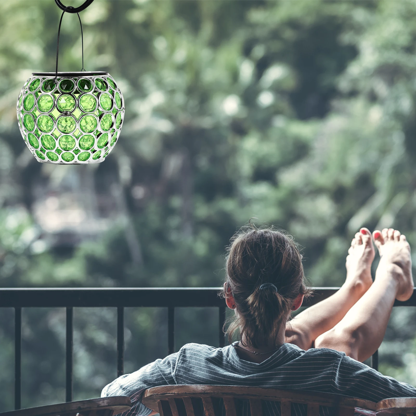 

Solar Powered Outdoor Decor Light LED Yard Scene Lamp Durable Festive Atmosphere Balcony Use Simple Structure