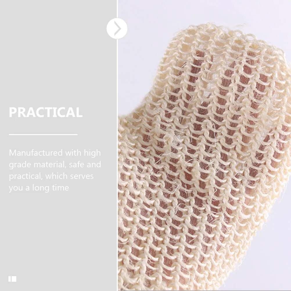 

2pcs Bath Gloves Sisal Hemp Scrubber Exfoliating Mitts Double Sided Body Rubbing Whole Cleaning Bath Supplies Body Shower Mitts
