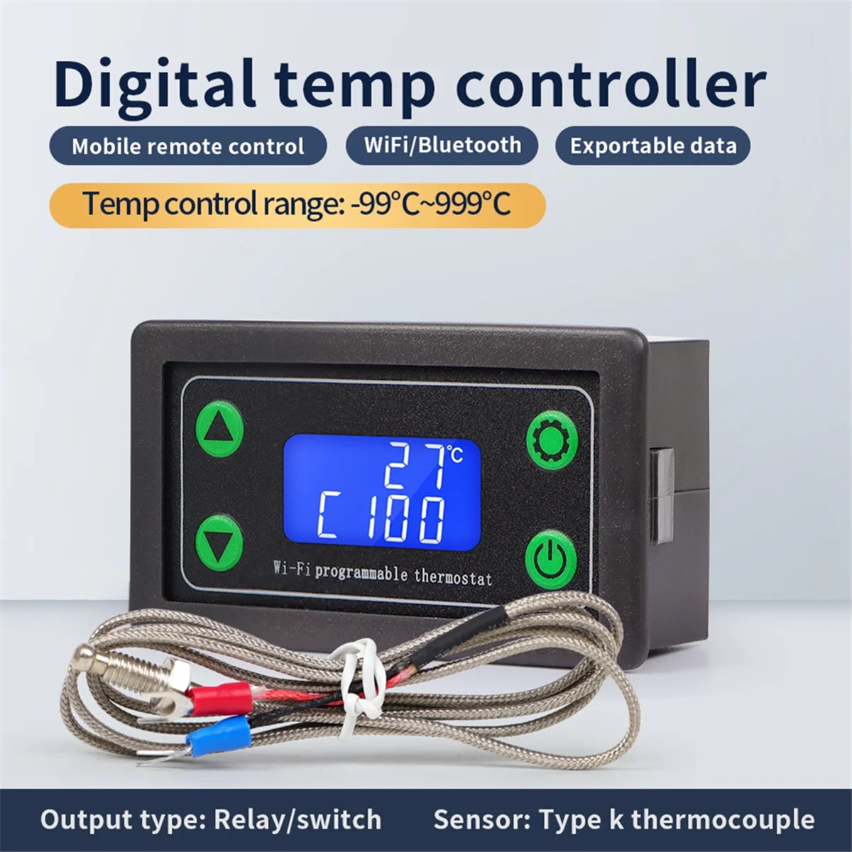 Termostato programable Digital Tuya WIFI controlador de alta temperatura termostato programable Digital tipo K