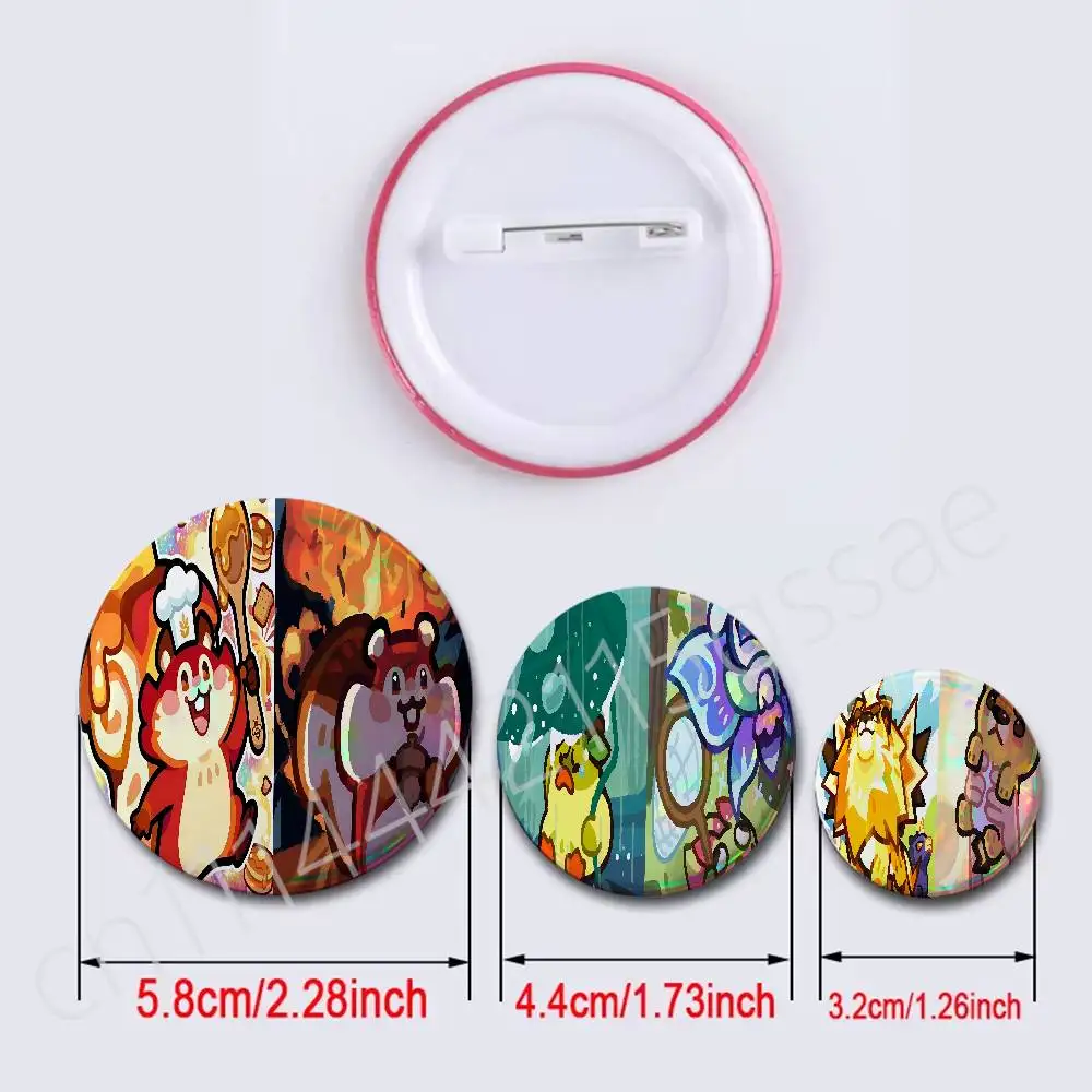 FOR Tatari Clash of Critters Round Badge 2Pcs Button Pin Brooch Cosplay Prop Collection Souvenir Bag Ornament