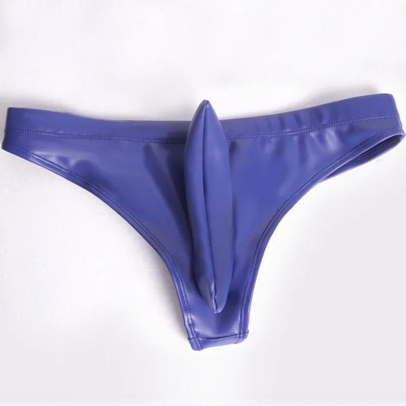 Latex ammonia PU small triangle leather underwear gun egg separation men\'s underwear JJ set underwear NK19 sexy triangle pants