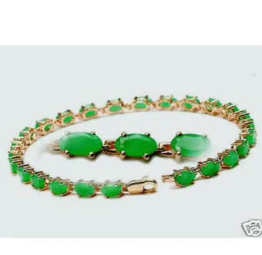 

Fashion jewelry Wonderful Green Natural Emerald Bracelet 7.5"