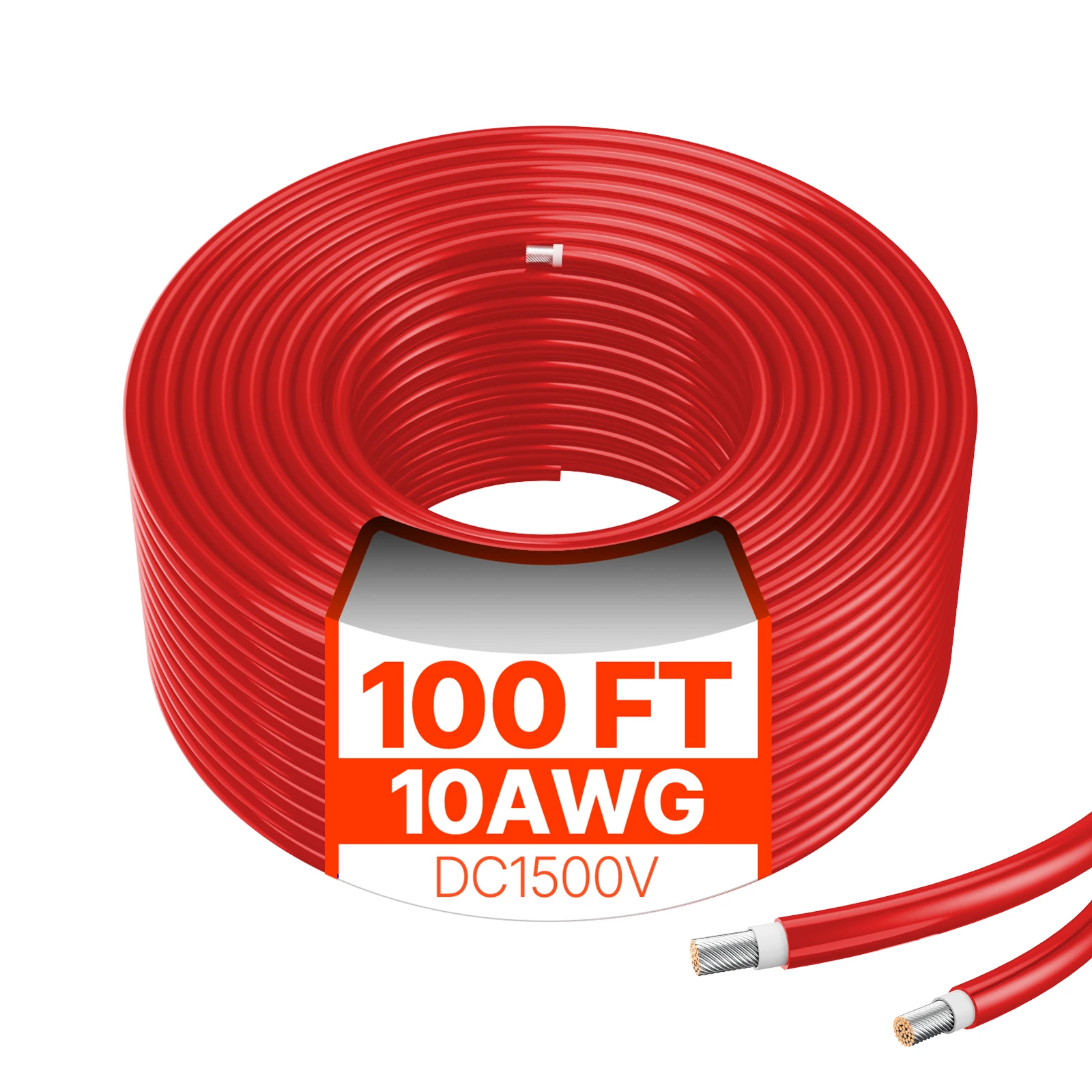 VEVOR 100FT Solar Panel Extension Cable 10AWG 6mm² IP67 Waterproof Solar Extension Cable for Home Ship and RV Solar Panels