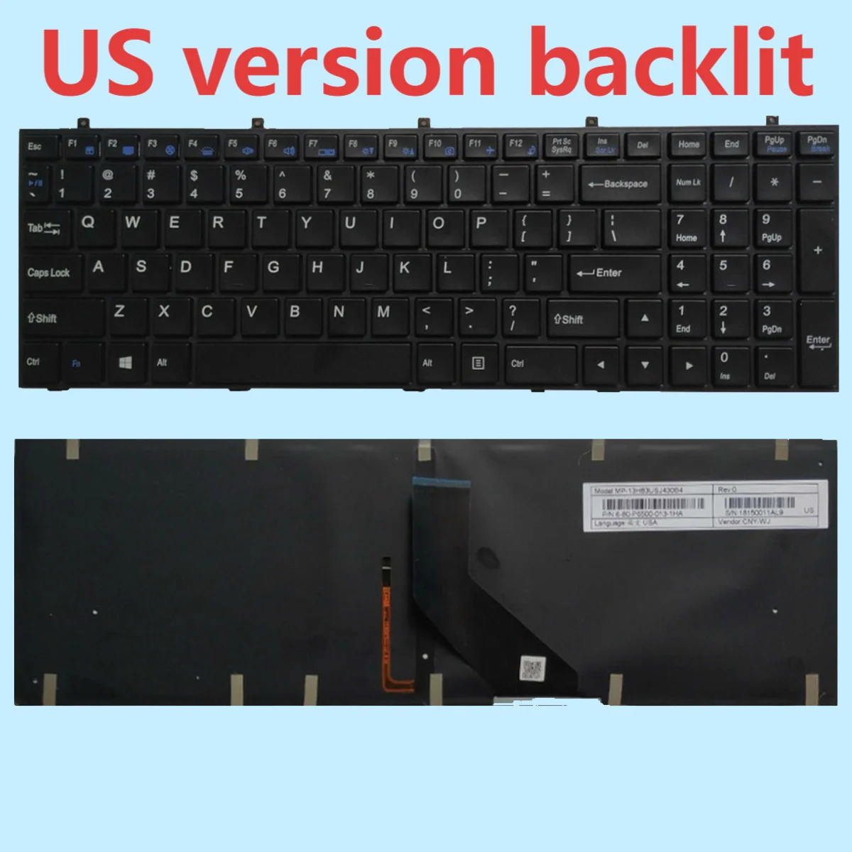 

Клавиатура с подсветкой W370 США для Clevo W370 W370ST W370ET W370SS W370SK W370STQ