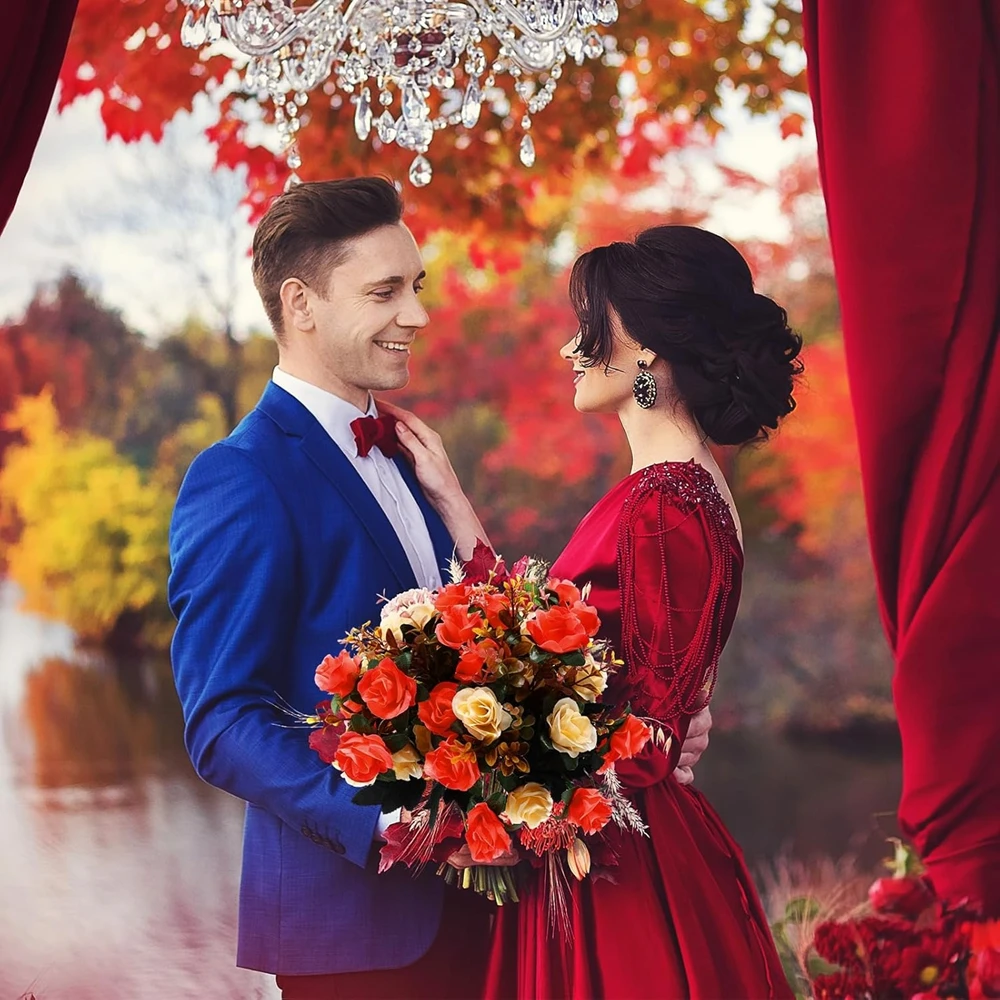 الحرير الورد الزهور الاصطناعية الزفاف غرفة المنزل الجدول ديكورا في الهواء الطلق اليدوية باقة الزفاف سكرابوكينغ اكاليل Diy بها بنفسك الهدايا الدعائم #3