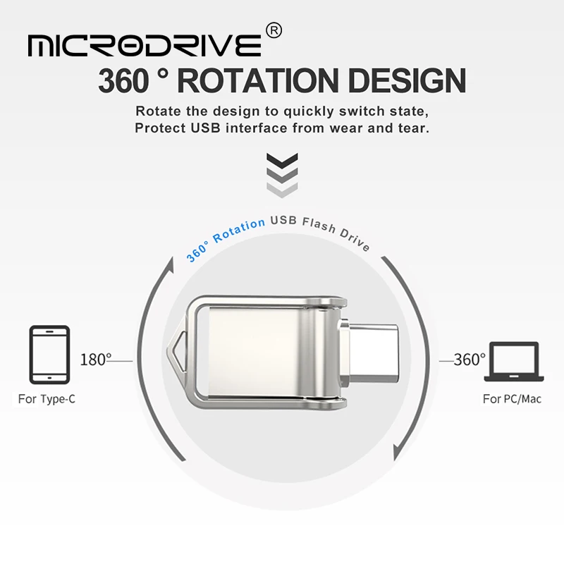 OTG Pendrive typu C Mini metalowa pamięć USB 32 GB Pendrive typu C 128 GB do smartfona Huawei