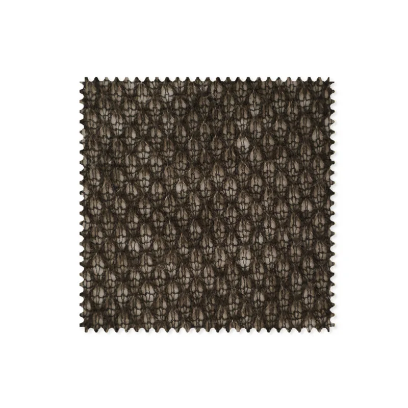 2 Yards Soft, draping, semi-transparent, dark gray, hollow mesh woven wool and mohair cardigan sweater fabric view 5