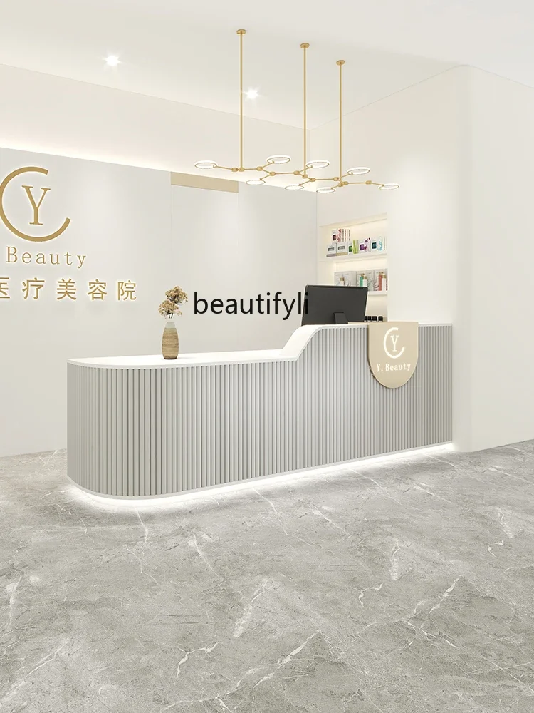 Light Luxury Beauty Salon Cashier Clothing Store Arc Shop Modern Reception Table Reception