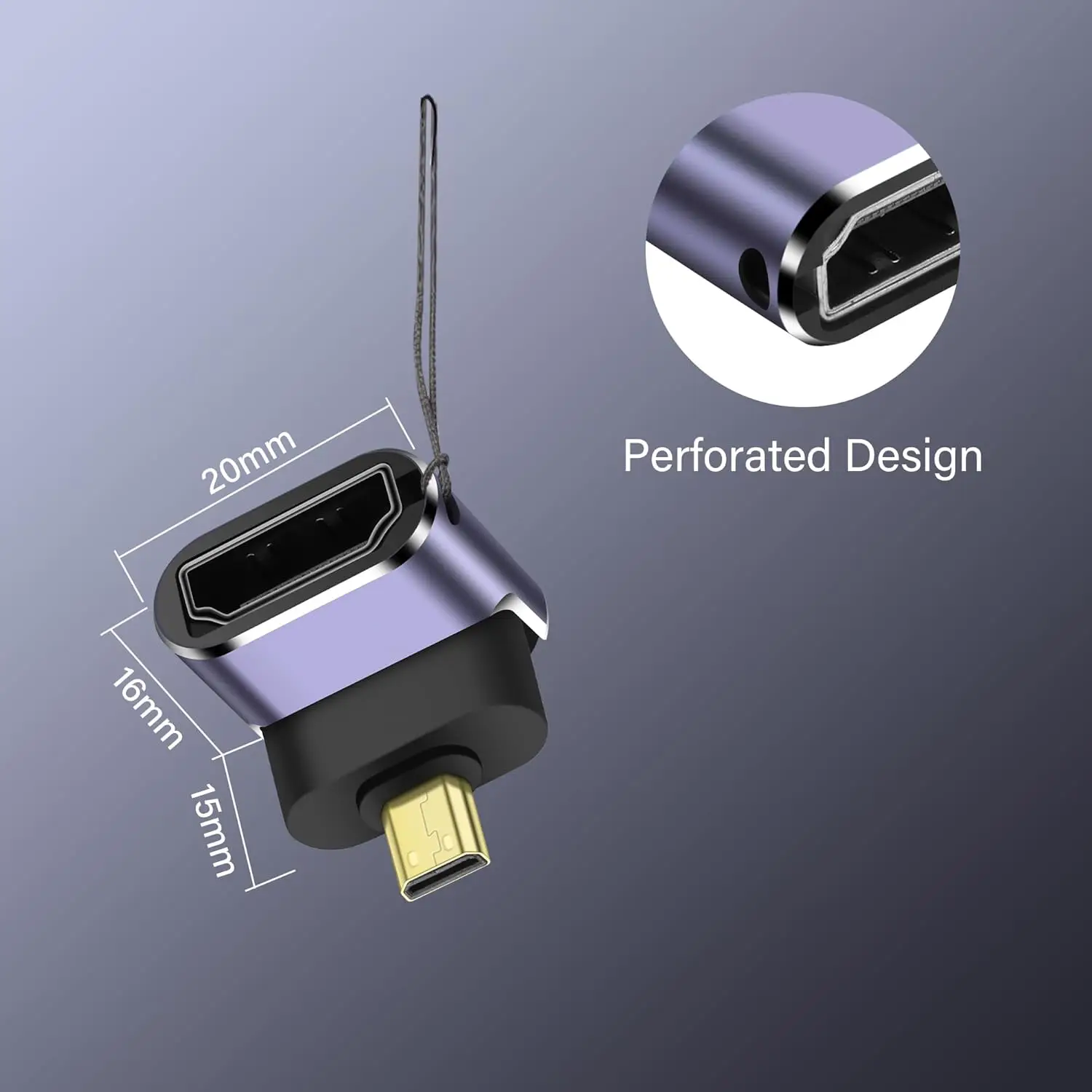 Micro HDMI-compatible toHDMI-compatible 2.1 Cable Adapter Converter 48Gpbs 8K60HZ 4K120HZ for HDTV Projector PS4 PS5 Laptop PC