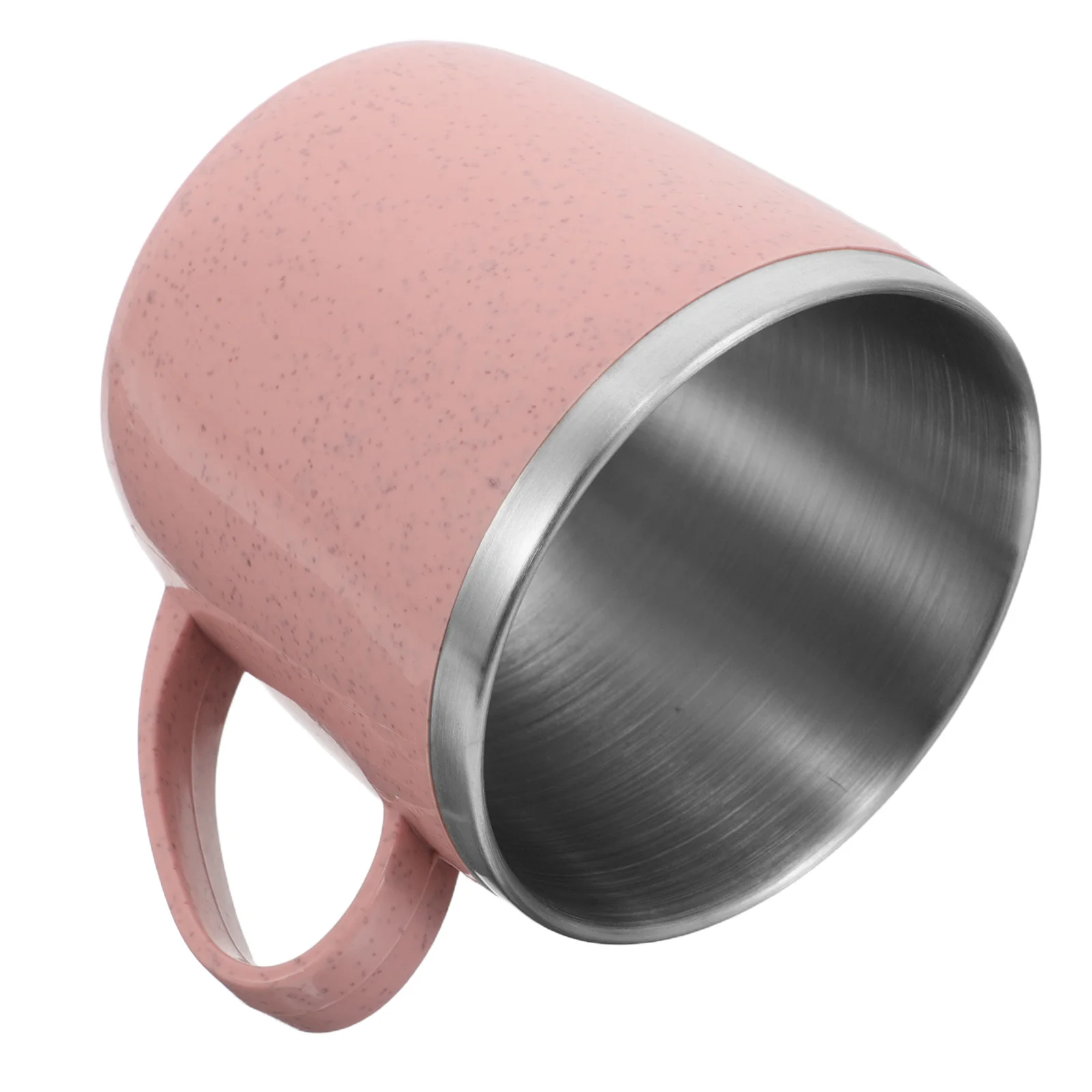 

Portable 220ml Pink Stainless Steel Kids Tumbler with Handle BPA Free Metal Mug for Outdoor Camping Hiking