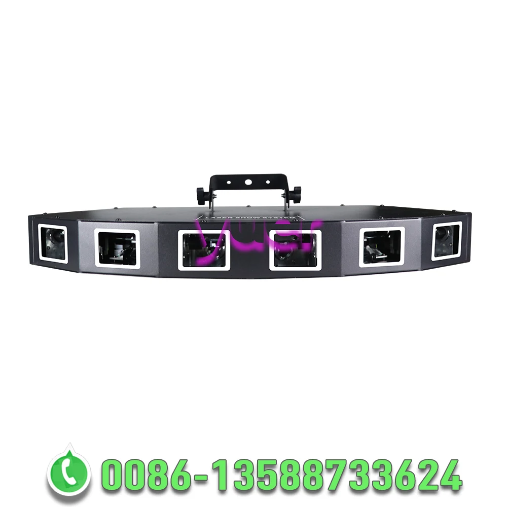 Imagem -02 - Sector Scanning Laser Light Full Color Dmx Voice Control Line Effect Iluminação de Palco dj Festa Disco Bar 6-eye