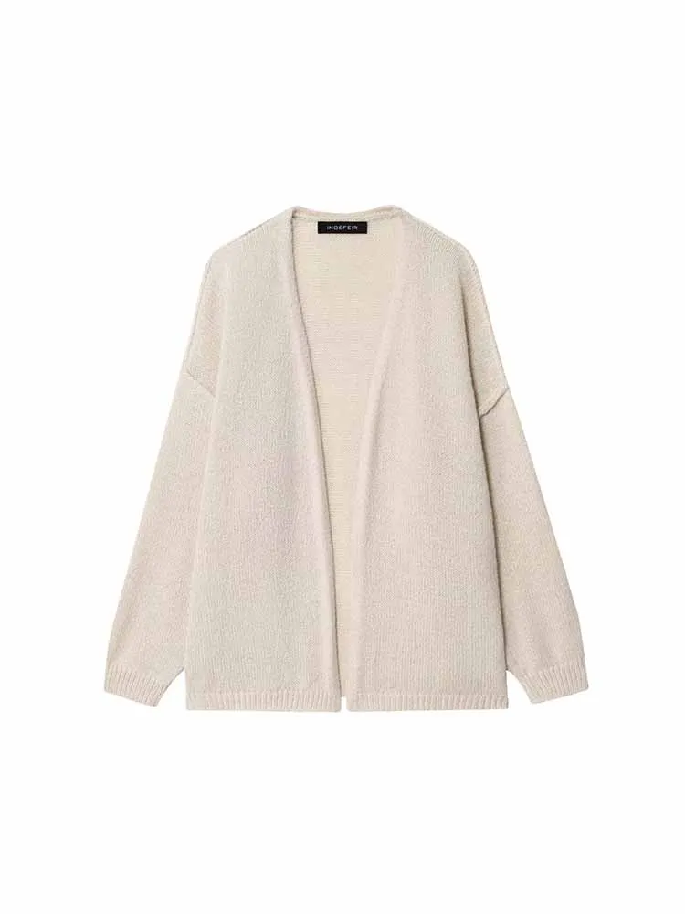 

European and American style autumn new women's clothing simple retro thick needle mid-length knitted sweater shawl coat women