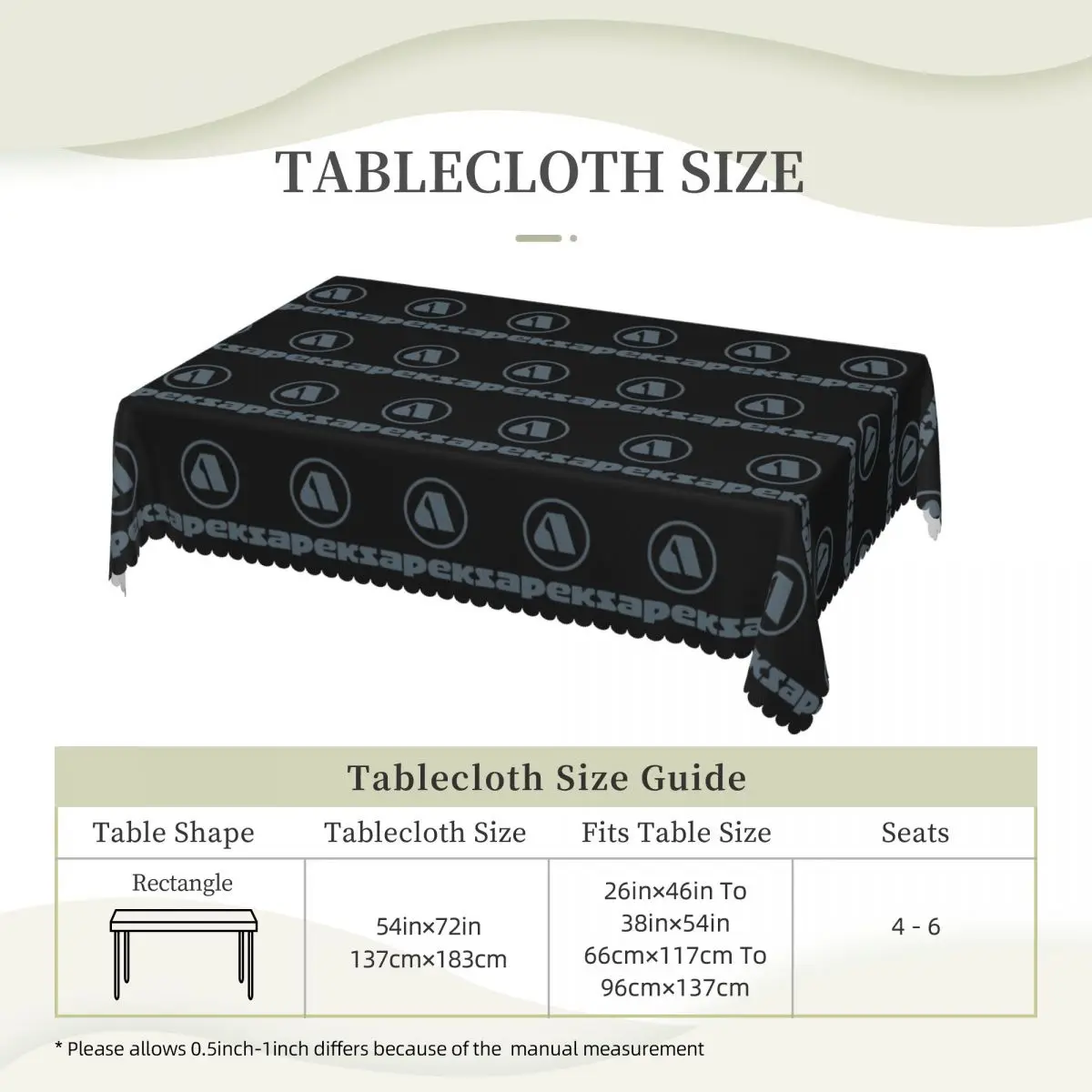 Apeks Scuba Diving Equipment Customized Rectangular Tablecloth Waterproof Table Cover for Festival Party Decorations Table Cloth