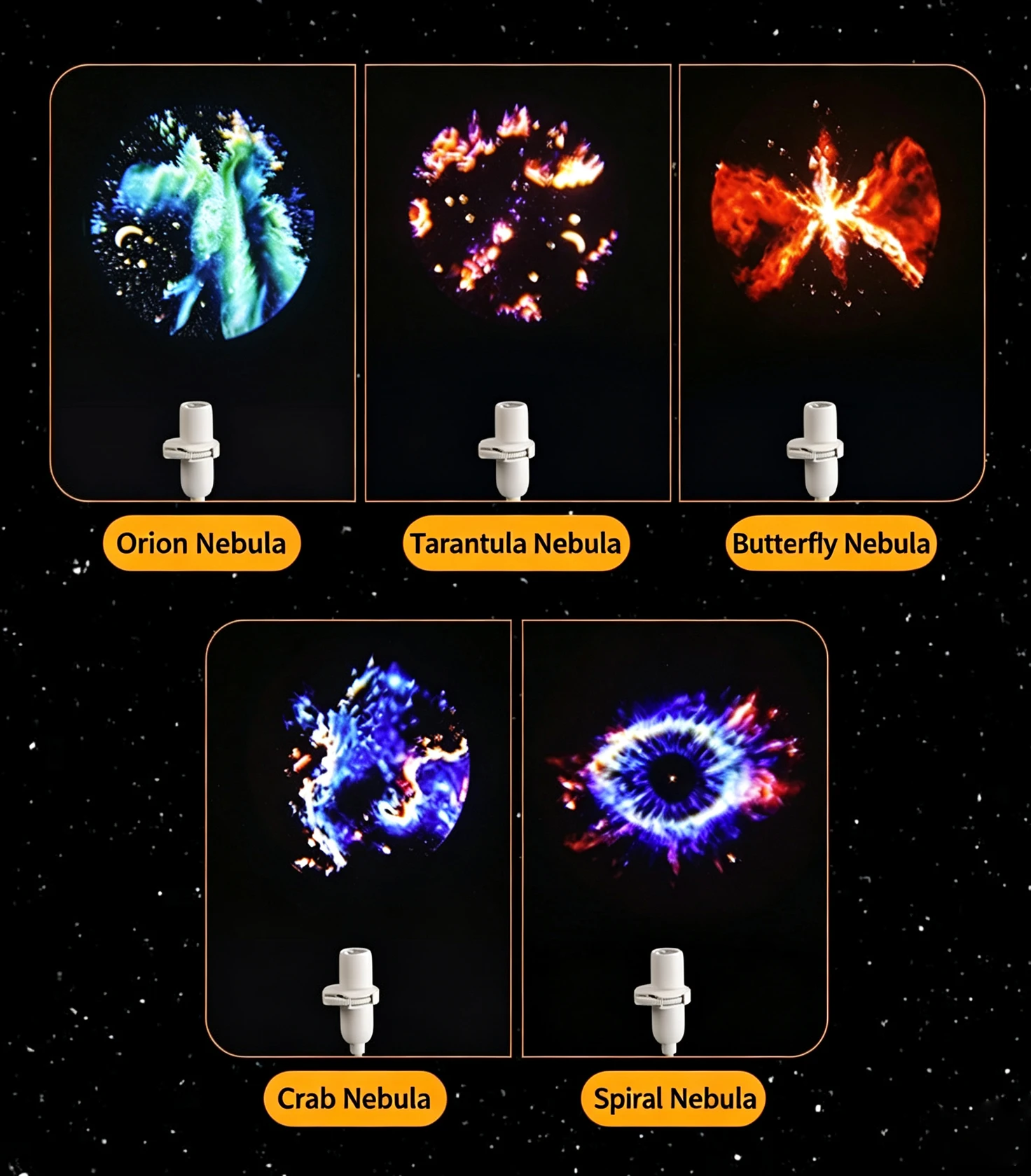 Mini USB Galaxy Star Projector Night Light 5/10/15 Patterns Clear Image With Film Starry Sky Ambient Light For Bedroom Car Decor